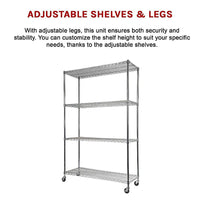Modular Wire Storage Shelf 1500 x 600 x 1800mm Steel Shelving Furniture Kings Warehouse 