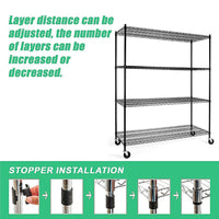 Modular Wire Storage Shelf 1500 x 600 x 1800mm Steel Shelving Furniture Kings Warehouse 