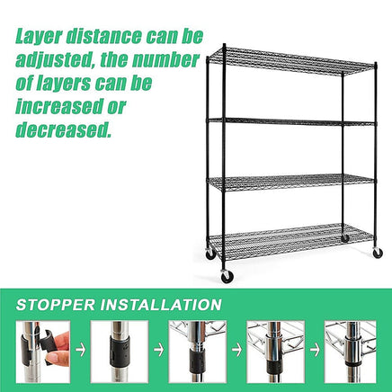 Modular Wire Storage Shelf 1500 x 600 x 1800mm Steel Shelving Furniture Kings Warehouse 