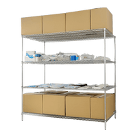 Modular Wire Storage Shelf 1500 x 600 x 1800mm Steel Shelving Furniture Kings Warehouse 