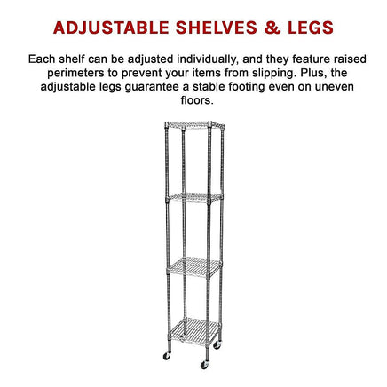 Modular Wire Storage Shelf 350 x 350 x 1800mm Steel Shelving Furniture Kings Warehouse 