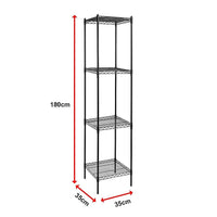 Modular Wire Storage Shelf 350 x 350 x 1800mm Steel Shelving Furniture Kings Warehouse 