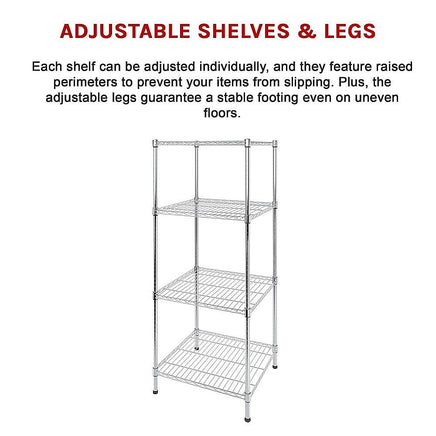 Modular Wire Storage Shelf 350 x 350 x 1800mm Steel Shelving Furniture Kings Warehouse 