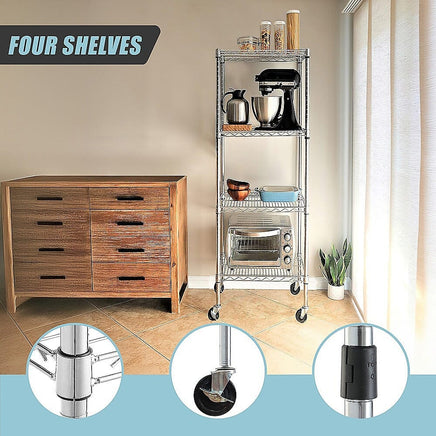 Modular Wire Storage Shelf 350 x 350 x 1800mm Steel Shelving Furniture Kings Warehouse 