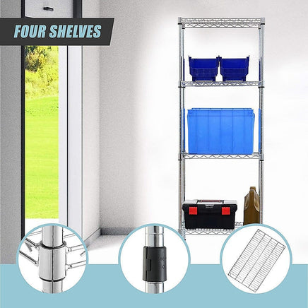 Modular Wire Storage Shelf 350 x 350 x 1800mm Steel Shelving Furniture Kings Warehouse 