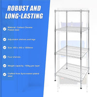 Modular Wire Storage Shelf 450 x 450 x 1800mm Steel Shelving Furniture Kings Warehouse 