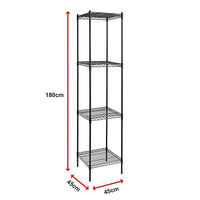 Modular Wire Storage Shelf 450 x 450 x 1800mm Steel Shelving Furniture Kings Warehouse 