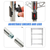 Modular Wire Storage Shelf 450 x 450 x 1800mm Steel Shelving Furniture Kings Warehouse 