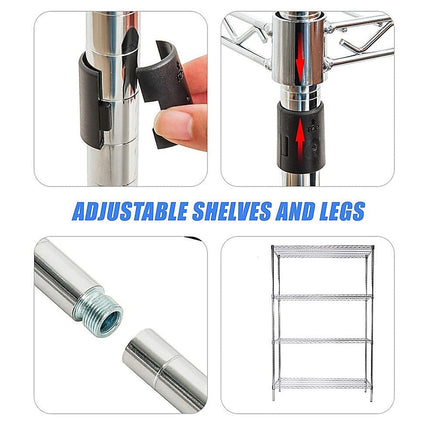 Modular Wire Storage Shelf 450 x 450 x 1800mm Steel Shelving Furniture Kings Warehouse 