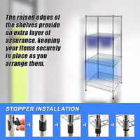 Modular Wire Storage Shelf 450 x 450 x 1800mm Steel Shelving Furniture Kings Warehouse 