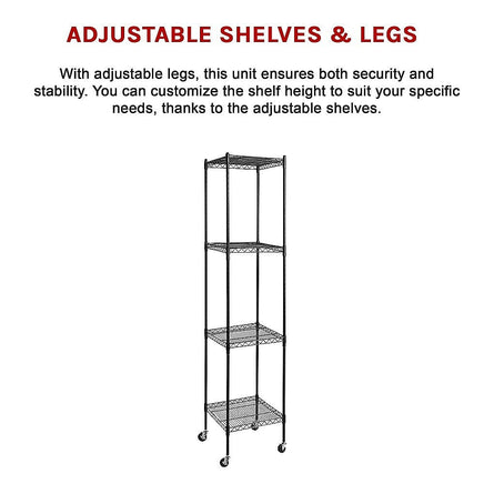 Modular Wire Storage Shelf 450 x 450 x 1800mm Steel Shelving Furniture Kings Warehouse 