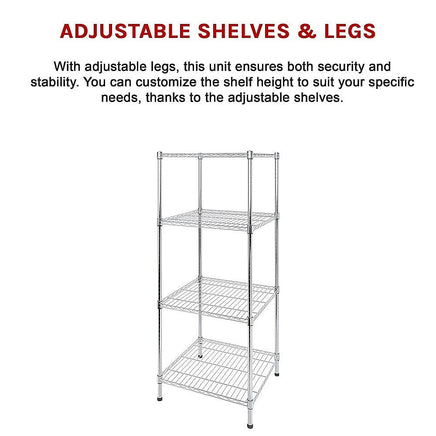 Modular Wire Storage Shelf 450 x 450 x 1800mm Steel Shelving Furniture Kings Warehouse 