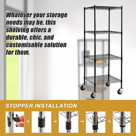 Modular Wire Storage Shelf 600 x 600 x 1800mm Steel Shelving Furniture Kings Warehouse 