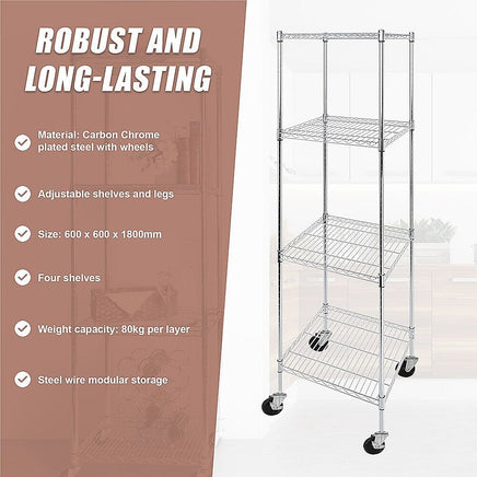 Modular Wire Storage Shelf 600 x 600 x 1800mm Steel Shelving Furniture Kings Warehouse 