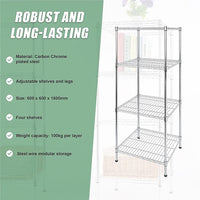 Modular Wire Storage Shelf 600 x 600 x 1800mm Steel Shelving Furniture Kings Warehouse 