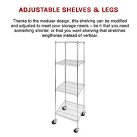 Modular Wire Storage Shelf 600 x 600 x 1800mm Steel Shelving Furniture Kings Warehouse 