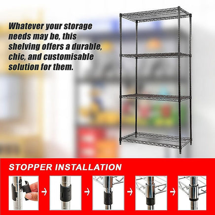 Modular Wire Storage Shelf 900 x 350 x 1800mm Steel Shelving Furniture Kings Warehouse 