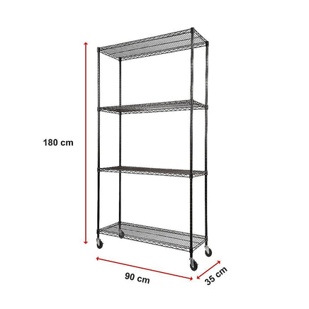 Modular Wire Storage Shelf 900 x 350 x 1800mm Steel Shelving Furniture Kings Warehouse 