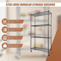 Modular Wire Storage Shelf 900 x 350 x 1800mm Steel Shelving Furniture Kings Warehouse 