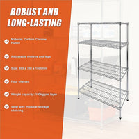Modular Wire Storage Shelf 900 x 350 x 1800mm Steel Shelving Furniture Kings Warehouse 