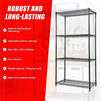 Modular Wire Storage Shelf 900 x 350 x 1800mm Steel Shelving Furniture Kings Warehouse 