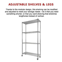 Modular Wire Storage Shelf 900 x 350 x 1800mm Steel Shelving Furniture Kings Warehouse 