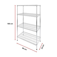 Modular Wire Storage Shelf 900 x 350 x 1800mm Steel Shelving Furniture Kings Warehouse 