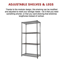 Modular Wire Storage Shelf 900 x 350 x 1800mm Steel Shelving Furniture Kings Warehouse 