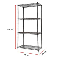 Modular Wire Storage Shelf 900 x 350 x 1800mm Steel Shelving Furniture Kings Warehouse 