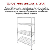 Modular Wire Storage Shelf 900 x 350 x 1800mm Steel Shelving Furniture Kings Warehouse 