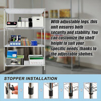 Modular Wire Storage Shelf 900 x 450 x 1800mm Steel Shelving Furniture Kings Warehouse 
