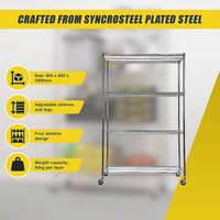 Modular Wire Storage Shelf 900 x 450 x 1800mm Steel Shelving Furniture Kings Warehouse 