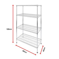 Modular Wire Storage Shelf 900 x 450 x 1800mm Steel Shelving Furniture Kings Warehouse 