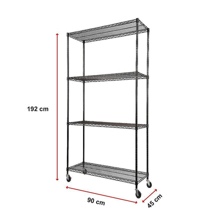 Modular Wire Storage Shelf 900 x 450 x 1800mm Steel Shelving Furniture Kings Warehouse 