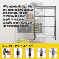 Modular Wire Storage Shelf 900 x 450 x 1800mm Steel Shelving Furniture Kings Warehouse 