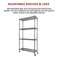 Modular Wire Storage Shelf 900 x 450 x 1800mm Steel Shelving Furniture Kings Warehouse 
