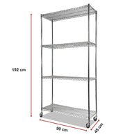 Modular Wire Storage Shelf 900 x 450 x 1800mm Steel Shelving Furniture Kings Warehouse 