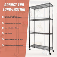 Modular Wire Storage Shelf 900 x 450 x 1800mm Steel Shelving Furniture Kings Warehouse 