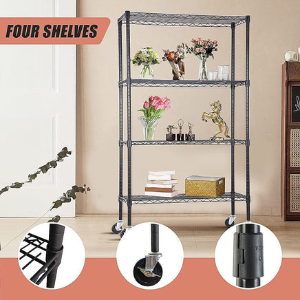 Modular Wire Storage Shelf 900 x 450 x 1800mm Steel Shelving Furniture Kings Warehouse 