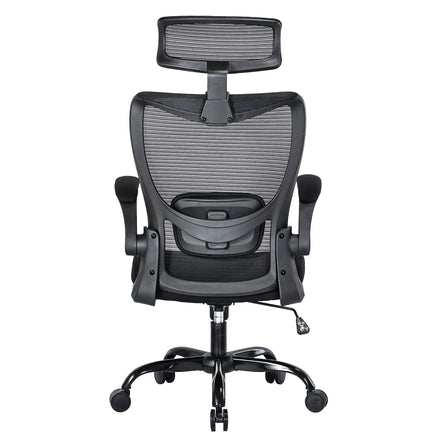 MONA Ergonomic High Back Flipped Armrest Task Chair In Black Kings Warehouse 