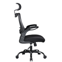 MONA Ergonomic High Back Flipped Armrest Task Chair In Black Kings Warehouse 