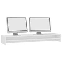 Monitor Stand High Gloss White 100x24x13 cm Engineered Wood Kings Warehouse 