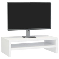 Monitor Stand High Gloss White 42x24x13 cm Engineered Wood Kings Warehouse 
