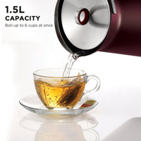 Morphy Richards 1.5L Aspect Kettle - Maroon with Cork-Effect Trim Kings Warehouse 