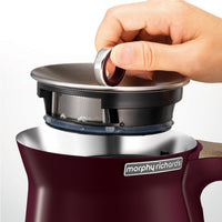 Morphy Richards 1.5L Aspect Kettle - Maroon with Cork-Effect Trim Kings Warehouse 