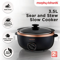 Morphy Richards 3.5l Sear & Stew Slow Cooker - Rose Gold Kings Warehouse 