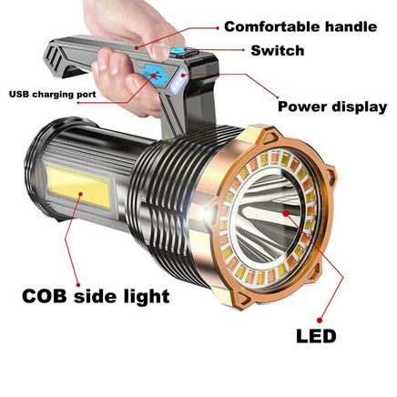 Most Powerful 1200lm LED Flashlight Super Bright Torch Lamp USB Rechargeable Outdoor Kings Warehouse 