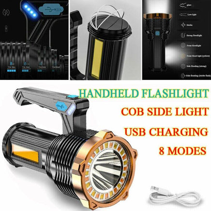 Most Powerful 1200lm LED Flashlight Super Bright Torch Lamp USB Rechargeable Outdoor Kings Warehouse 