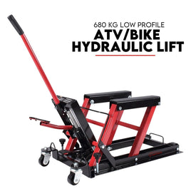 Motorcycle 680kg Bike Lift Stand Jack Hoist Atv Hydraulic Super Low Profile Auto Accessories Kings Warehouse 