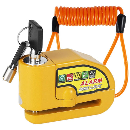 Motorcycle Alarm Disc Lock Electric Rotor Lock Motor Bicycle Bike Brake Security Yellow Kings Warehouse 